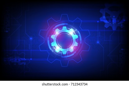 Futuristic background gear wheel 3d Abstract technology background Hi-tech communication concept innovation background vector illustration