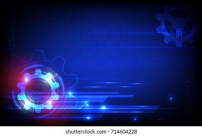 Futuristic background gear wheel 3d Abstract technology background Hi-tech communication concept innovation background vector illustration