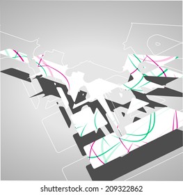 Futuristic background, geometric technology style illustration.