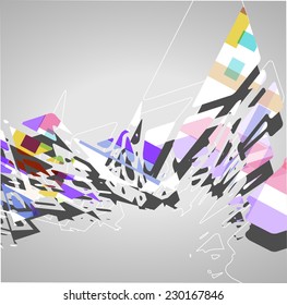 Futuristic background, geometric technology style illustration.