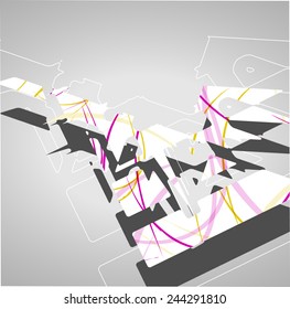 Futuristic background geometric technology style illustration.
