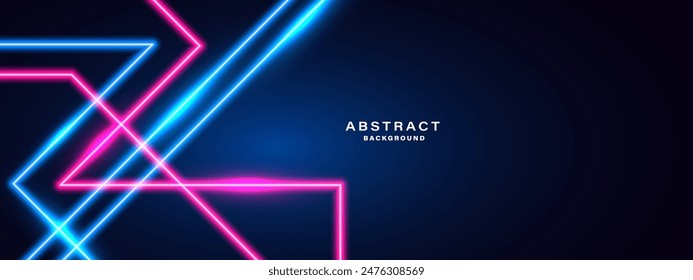 Futuristic background with glowing neon light