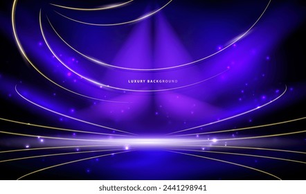 Futuristic background with glowing neon round lamps and light lines vector design.