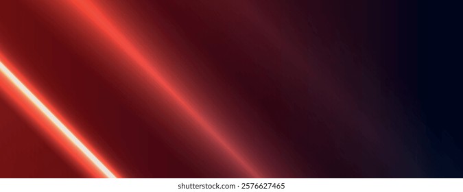 A futuristic background with glowing red lines on a dark background, featuring a smooth, sleek texture. Red and dark tones dominate. Gradient neon vector. Red background.