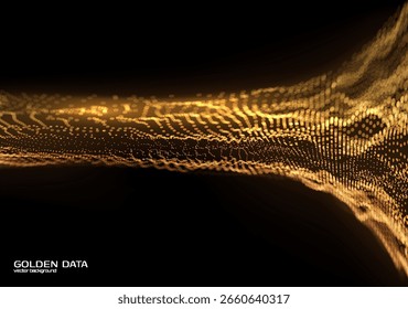 El fondo futurista de la superficie dorada compuesta de nanopartículas luminosas, simboliza la investigación médica y de la belleza de vanguardia. Representar la superficie dorada de la nanopartícula: investigación de la belleza de la tecnología antienvejecimiento
