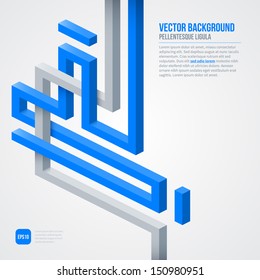 Futuristic background with isometric lines. EPS10.