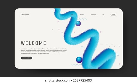 futuristic background for landing page with 3d gradient shape, fluid geometric minimalistic shapes, website template