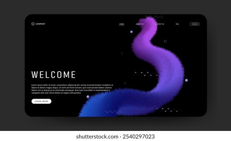 futuristischer Hintergrund für Landingpage mit 3D-Farbverlauf-Form, geometrische minimalistische Formen, Website-Vorlage