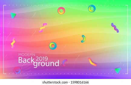 Futuristic background with liquid colors. Fluid shapes on minimalistic backdrop. Vector design template.