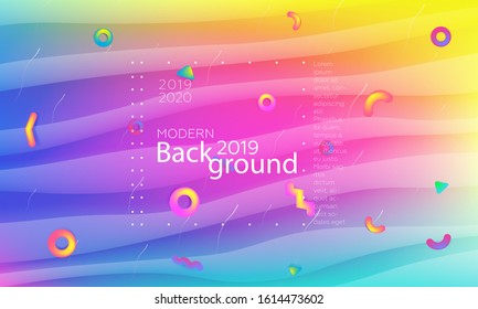 Futuristic background with liquid colors. Fluid shapes on minimalistic backdrop. Vector design template.
