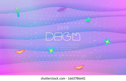 Futuristic background with liquid colors. Fluid shapes on minimalistic backdrop. Vector design template.