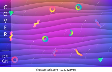 Futuristic background with liquid colors. Fluid shapes on minimalistic backdrop. Vector design template.