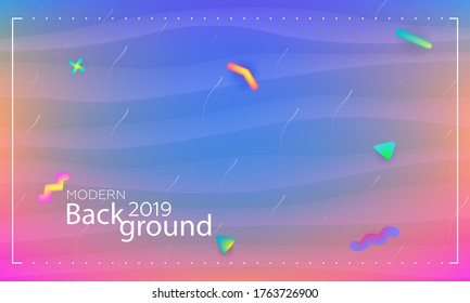 Futuristic background with liquid colors. Fluid shapes on minimalistic backdrop. Vector design template.