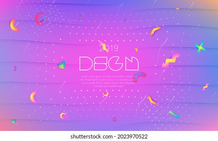 Futuristic background with liquid colors. Fluid shapes on minimalistic backdrop. Vector design template.