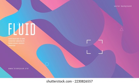 Futuristic Background. Liquid Journal. Graphic Paper. Flat Landing Page. Modern Shape. Cool Gradient Banner. Purple Hipster Layout. Creative Illustration. Violet Futuristic Background