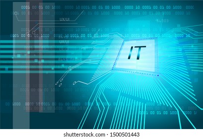 Futuristic background with microscheme and processor in center