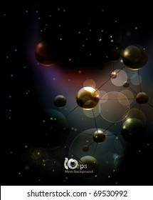 Futuristic background with molecules black, eps10