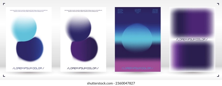 Futuristic Background Set with Gradient Mesh Holographic Shapes. Vector Flyer Design for your Identity. Minimal Print Set in Red Colors for Your Identity Style. 