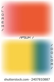 Futuristic Background Set with Gradient Mesh Holographic Shapes. Vector Page Design for your Identity. Minimal Print Set in Red Colors for Your Identity Style. 