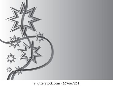 Futuristic background with stars and ribbon