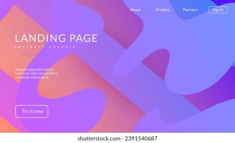 Futuristic Background. Tech Landing Page. Pink Hipster Flyer. Modern Concept. Wave Digital Shape. Gradient Poster. Horizontal Wallpaper. Bright Paper. Violet Futuristic Background