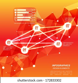 futuristic background triangular elements infographic data