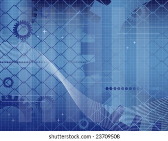 Futuristic background with various shapes