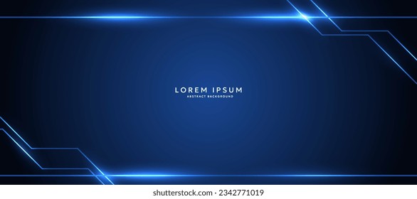Futuristic background vector illustration. Design lines that glow bright blue. business and science banner