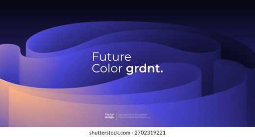 Fundo futurista com curva ondulada. Gradiente de cor moderno. 