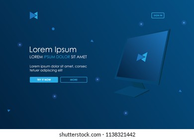 Futuristic background for website landing page. Vector illustration