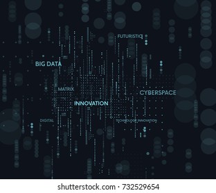 Futuristic background.Digital and technological cyberspace . Digital, BIG DATA, Matrix. Technology INNOVATION. Vector illustration. 