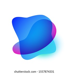Futuristic badge for banner. Dynamical colored forms and lines. Gradient abstract banner with flowing liquid shapes. Template for logo, flyer, presentation