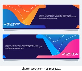 Futuristic Banner Background With Color Gradient Geometric Shape. Illustration Of Banner template.