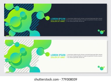 Futuristic Banner Design Set on Black and White Background. Isolated Graphic Elements with Bright Color Theme. Text for Presentation, Ads, Landing, Page