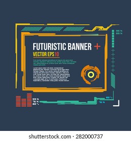 Futuristic banner, Modern techno background.  interface vector eps 10