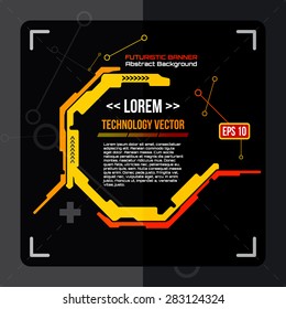 Futuristic banner, Modern techno background.  interface vector eps 10
