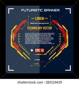 Futuristic banner, Modern techno background.  interface vector eps 10