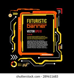 Futuristic banner, Modern techno background.  interface vector eps 10