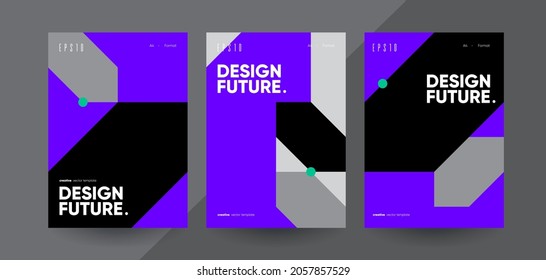 Futuristic Bauhaus brochure templates. Minimalist design concept. 