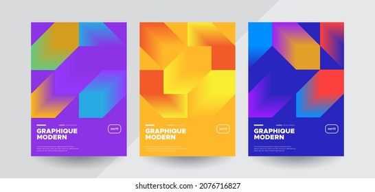 Futuristic Bauhaus brochure templates. Minimalist design concept. 