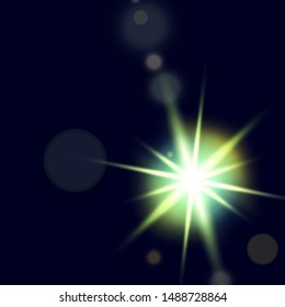 Futuristic Beam Light Effect. Colorful Lens Flare. Star, Explosion and Electric Power Design. Vector