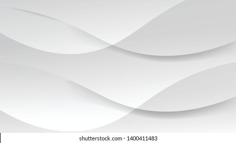 Futuristic beautiful grey white soft graphic swoosh background. Modern abstract acta certificate with mild smooth wave lines layout. Vector illustration