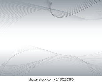 Futuristic beautiful grey white soft graphic swoosh background. 