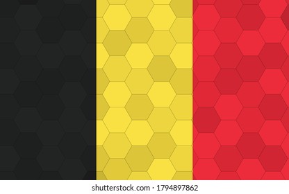Futuristic Belgian flag graphic with abstract hexagon background vector. Belgium national flag symbolizes independence.