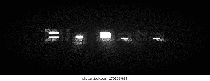 Conceito de Big Data básico. Partículas de fluxo branco no fundo preto. Banner de análise de ai abstrato com partículas flutuantes para aprendizagem de máquina, ciência de dados, visualização de tecnologia e design conceitual.