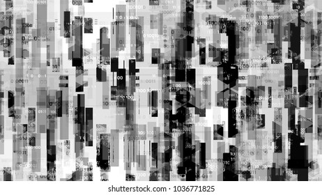 Futuristic Big Data Geometric Background with Binary Code. Innovation Engineering Texture. Data Analytic Technology Pattern. Poster, Advertising Design Background.