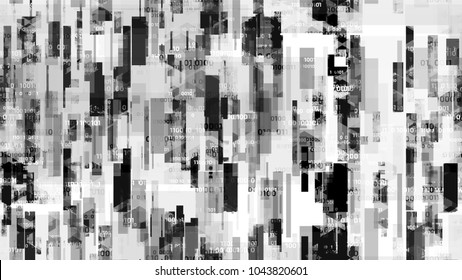 Futuristic Big Data Geometric Background With Binary Code. Innovation Engineering Texture. Abstract  Sci Fi, Scientific Pattern. Screen, Cover Design Background.