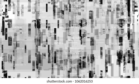 Futuristic Big Data Geometric Background with Binary Code. Virtual Info Transfer Texture. Scientific Futuristic Grunge Pattern. Screen, Cover Design Background.