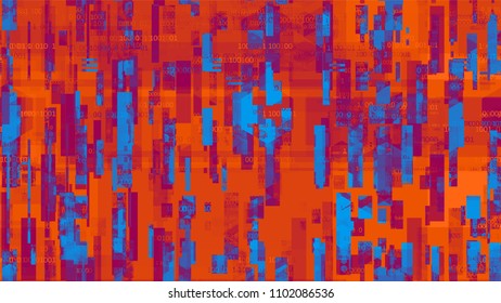 Futuristic Big Data Geometric Background with Binary Code. Innovation Engineering Texture. Hacking Software Encryption Pattern. Packaging, Ad Design Background.