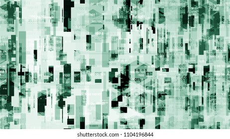 Futuristic Big Data Geometric Background with Binary Code. Virtual Info Transfer Texture. Hacking Software Encryption Pattern. Business Presentation Design Background.